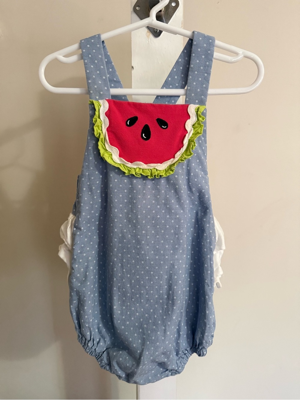 Ricrac & Ruffles Watermelon Ruffle Butt Romper - Picture 3 of 8